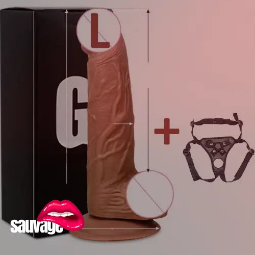 דילדו נדבק ואאקום +רתמה sauvage